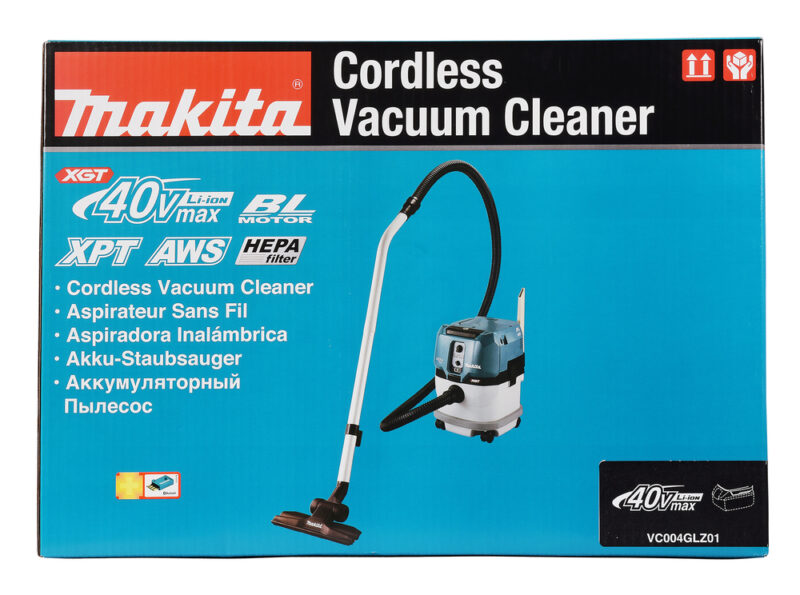 Аккумуляторный пылесос Makita XGT BL 2x40В, 230 мбар, 15 л, L-класс, сухой, XPT, AWS, с модулем WUT01 VC004GLZ01