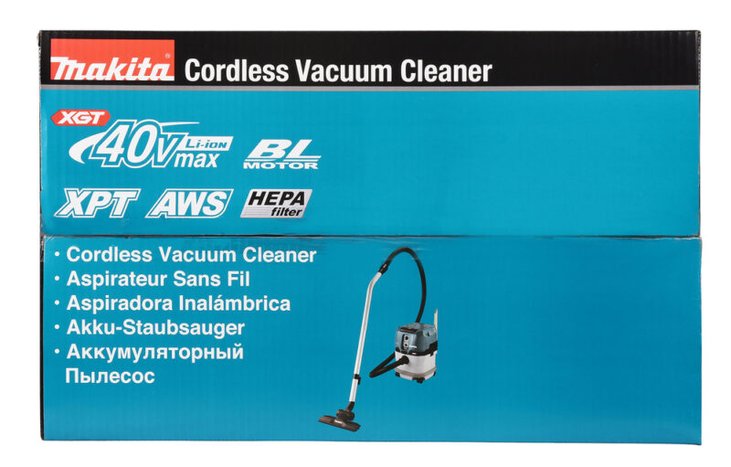 Аккумуляторный пылесос Makita XGT BL 2x40В, 230 мбар, 15 л, L-класс, сухой, XPT, AWS, с модулем WUT01 VC004GLZ01