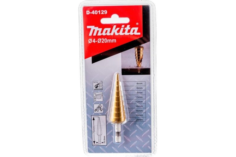Сверло ступенчатое по металлу (9 ступеней; 4-20 мм; HSS) Makita D-40129