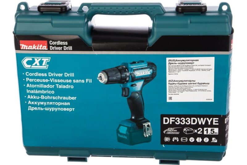 Аккумуляторная дрель-шуруповерт Makita CXT + набор бит D-31083 DF333DYX14