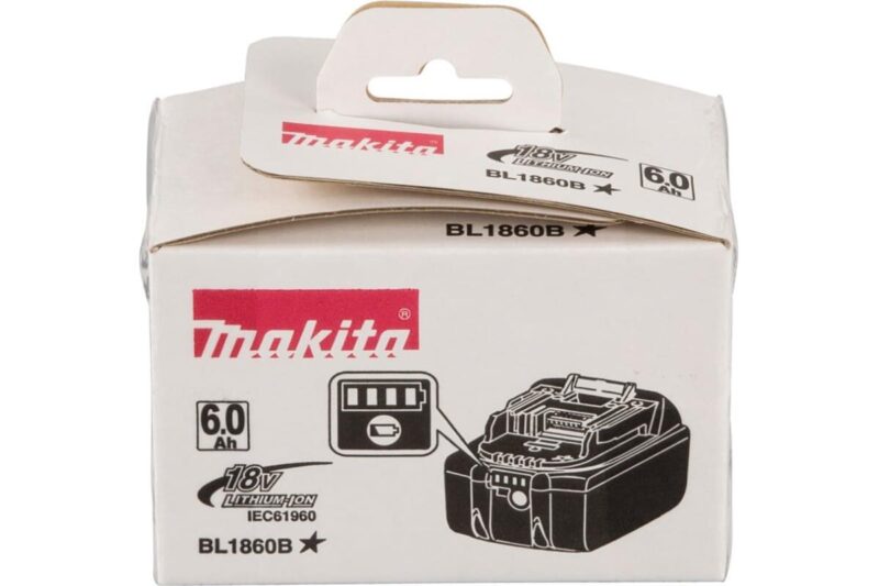 Аккумулятор BL1860B 6 Ач, индикатор заряда для LXT 18В Makita 632F69-8