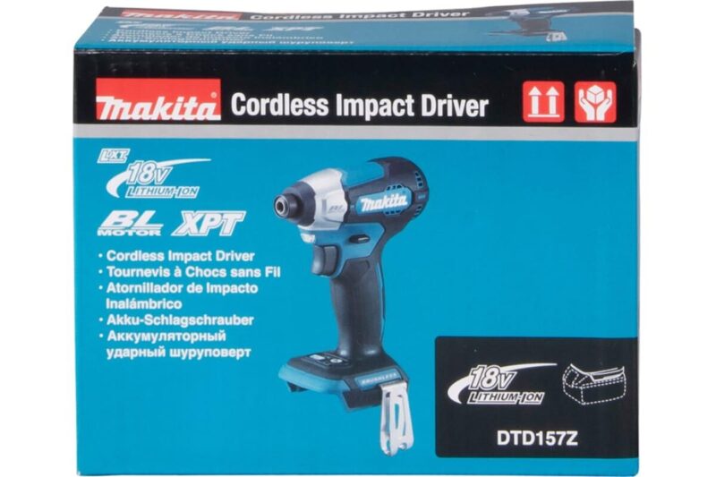 Аккумуляторный ударный шуруповерт Makita 18В, BL, XPT, Li-ion, 140 Нм DTD157Z