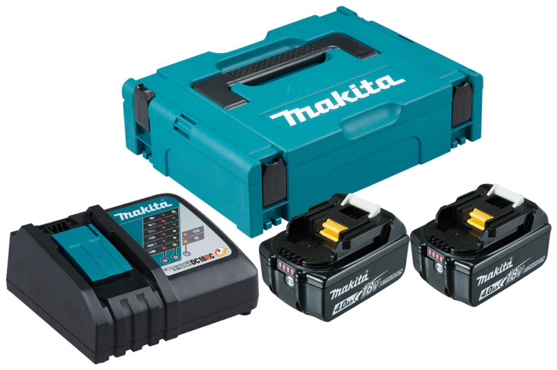 Набор аккумуляторов BL1840B 18В, 4.0 Ач + зарядное устройство DC18RC + кейс MakPac Makita 198310-8