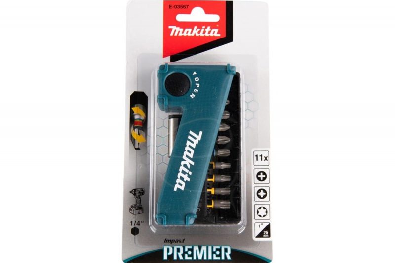 Набор насадок Impact Premier (11 шт.; 25 мм; C-form; PH, PZ, T; магнитный держатель) Makita E-03567