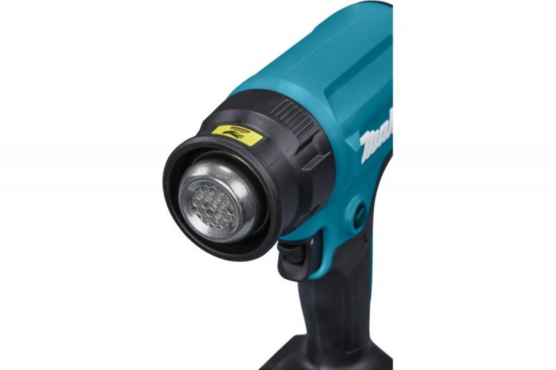 Аккумуляторный тепловой пистолет-фен Makita LXT 18В, 550 град, 2 скорости,6 режимов, насадки DHG181ZK