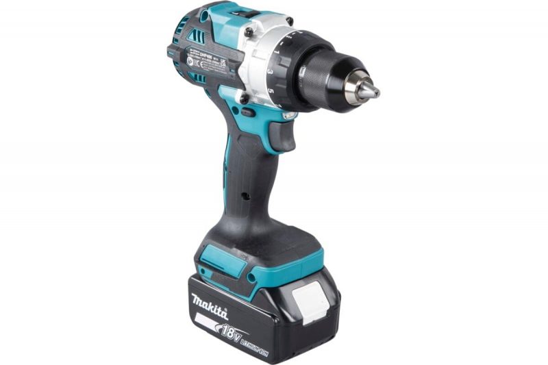 Ударная аккумуляторная дрель-шуруповерт Makita LXT BL 18 В, 13 мм, 125/65 Нм, 2x5.0 Ач, ЗУ, Makpac DHP486RTJ