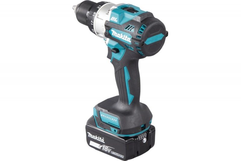 Ударная аккумуляторная дрель-шуруповерт Makita LXT BL 18 В, 13 мм, 125/65 Нм, 2x5.0 Ач, ЗУ, Makpac DHP486RTJ