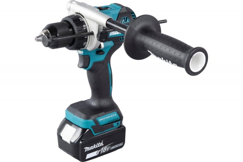 Ударная аккумуляторная дрель-шуруповерт Makita LXT BL 18 В, 13 мм, 125/65 Нм, 2x5.0 Ач, ЗУ, Makpac DHP486RTJ