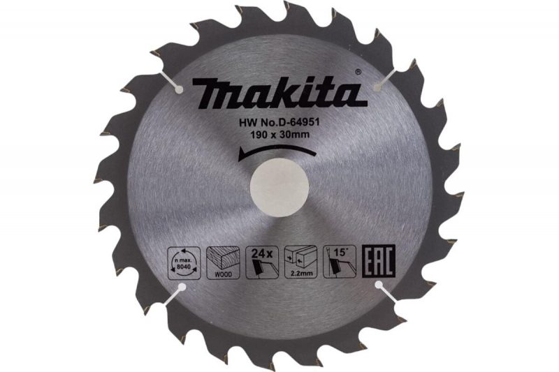 Диск пильный для дерева (190x30x1.4 мм; 24T) Makita D-64951