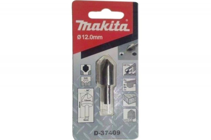 Зенкер 12x40 мм, хвостовик 6 мм Makita D-37409