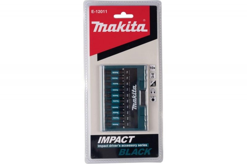 Набор бит Impact Black 50 мм, 10 шт (PH1, PH2, PH3, PZ1, PZ2, PZ3, T15, T20, T25, T30) Makita E-12011