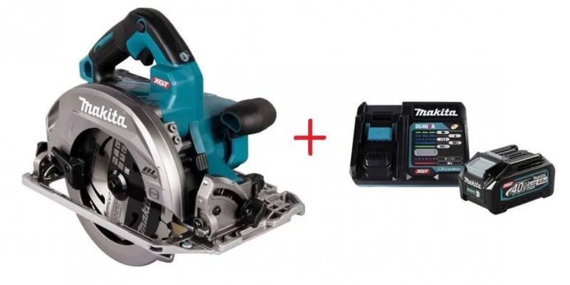 Пила дисковая MAKITA XGT аккумуляторная HS004GD401 (акк. L4040, 40 В, 4.0 Ач 1шт. и З/У DC40RA)