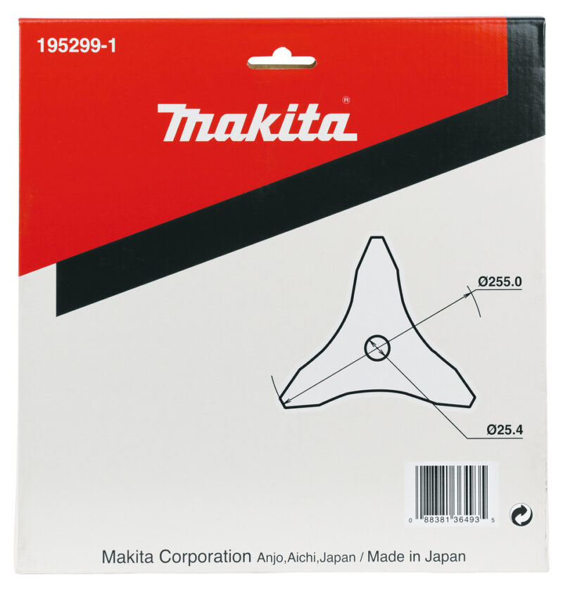 Нож (255 мм; 25.4 мм; 3 зуба) для бензокосы EBH341U Makita 195299-1