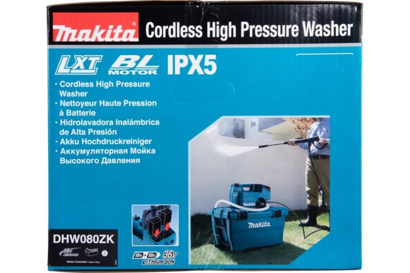 Аккумуляторная мойка высокого давления Makita LXT BL 2x18 В DHW080ZK