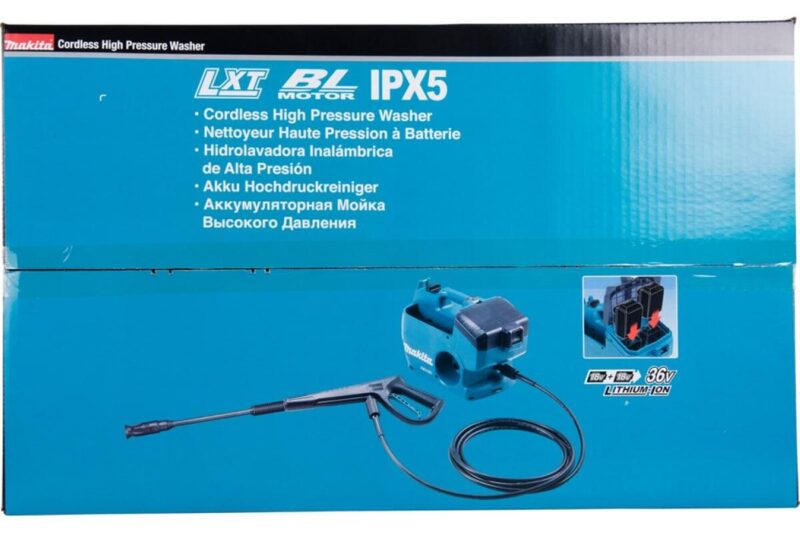 Аккумуляторная мойка высокого давления Makita LXT BL 2x18 В DHW080ZK
