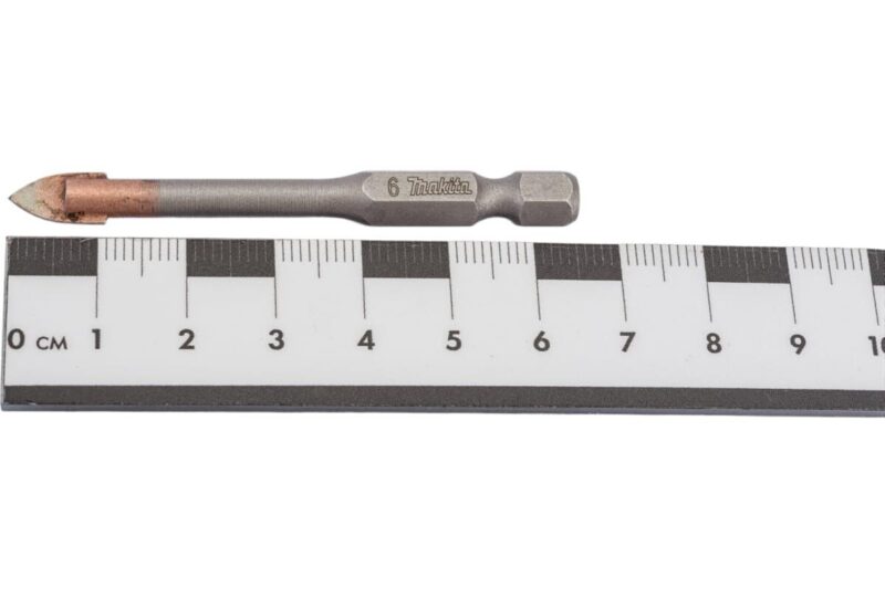 Сверло по стеклу для дрелей 1/4» 6Х65мм Makita D-15964