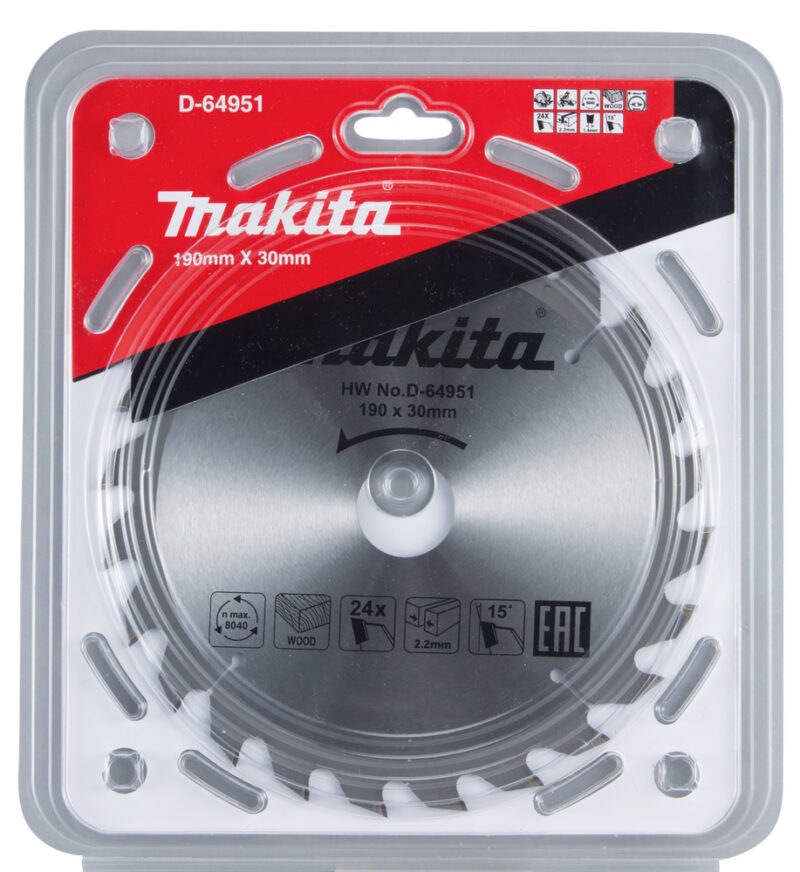 Диск пильный для дерева (190x30x1.4 мм; 24T) Makita D-64951
