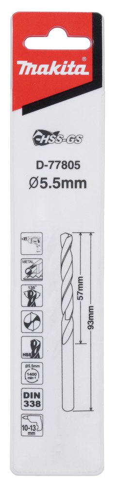 Сверло по металлу HSS-GS 5.5x93