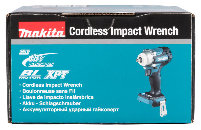 Аккумуляторный ударный гайковерт Makita бесщеточный, 18 В, Li-ion, BL-мотор, 0-3200 обмин, 0-4000 удмин, 300 Нм, 4 скорости, 38», подсветка, М10-М20, б/акк и ЗУ DTW302Z